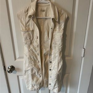 Pilcro Cream Sleeveless Dress